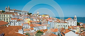 Panorama in Lisbon from the `Miradouro Porta do Sol`. Portugal. photo